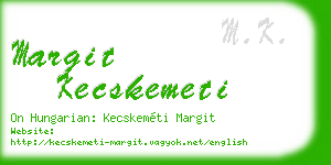 margit kecskemeti business card