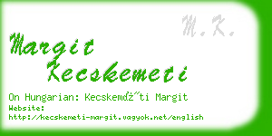 margit kecskemeti business card